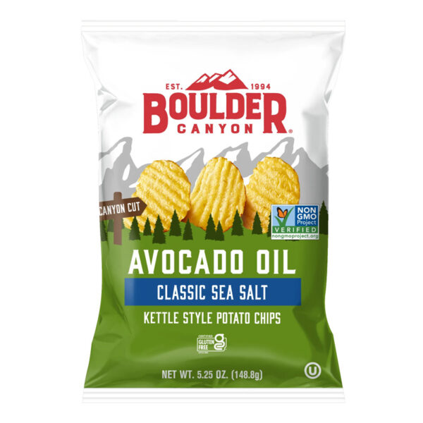 Boulder Canyon Chips di patate al sale marino all'olio di avocado